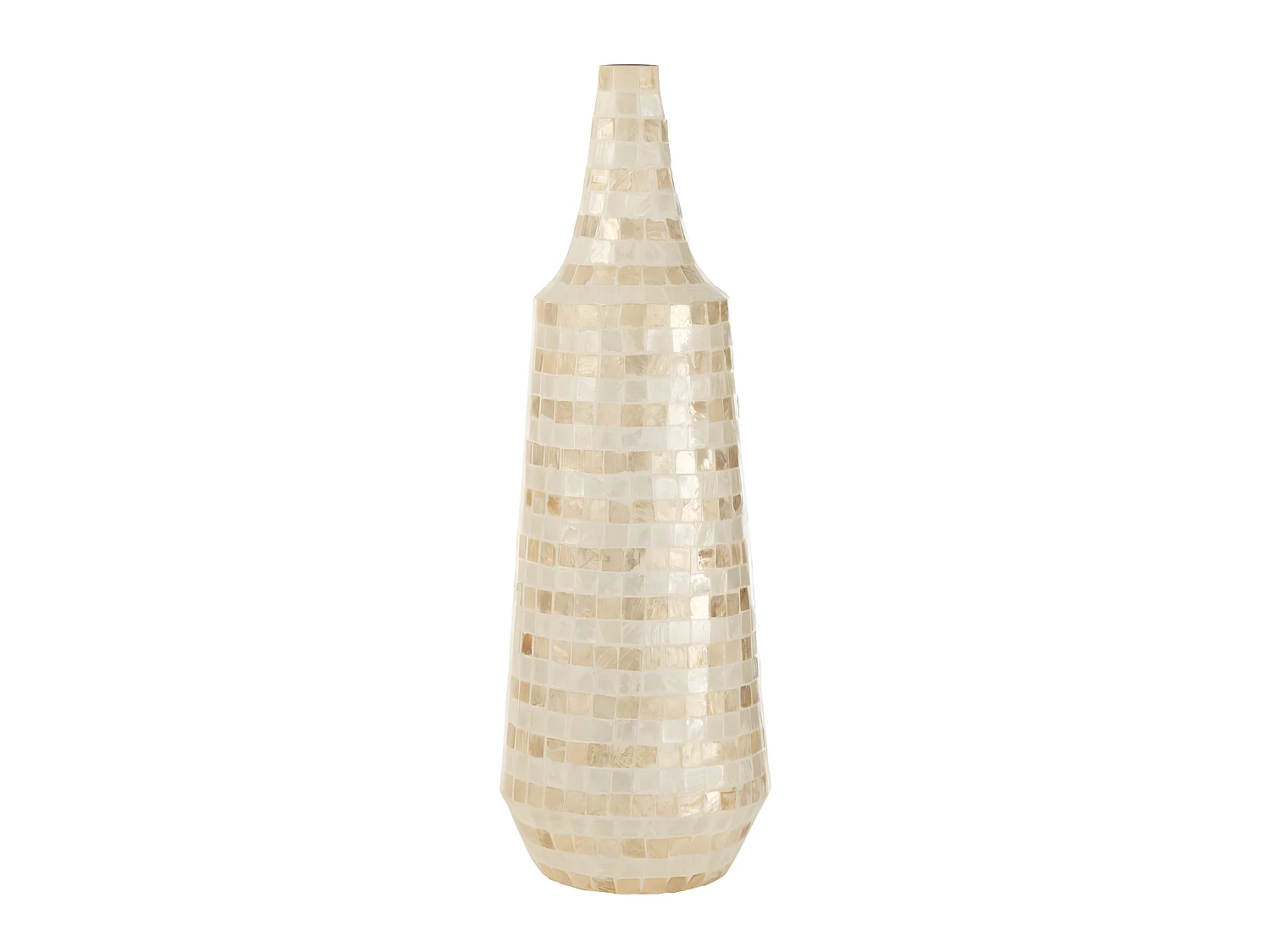 Vase Design en Bambou "Mosaïque" 70cm Beige