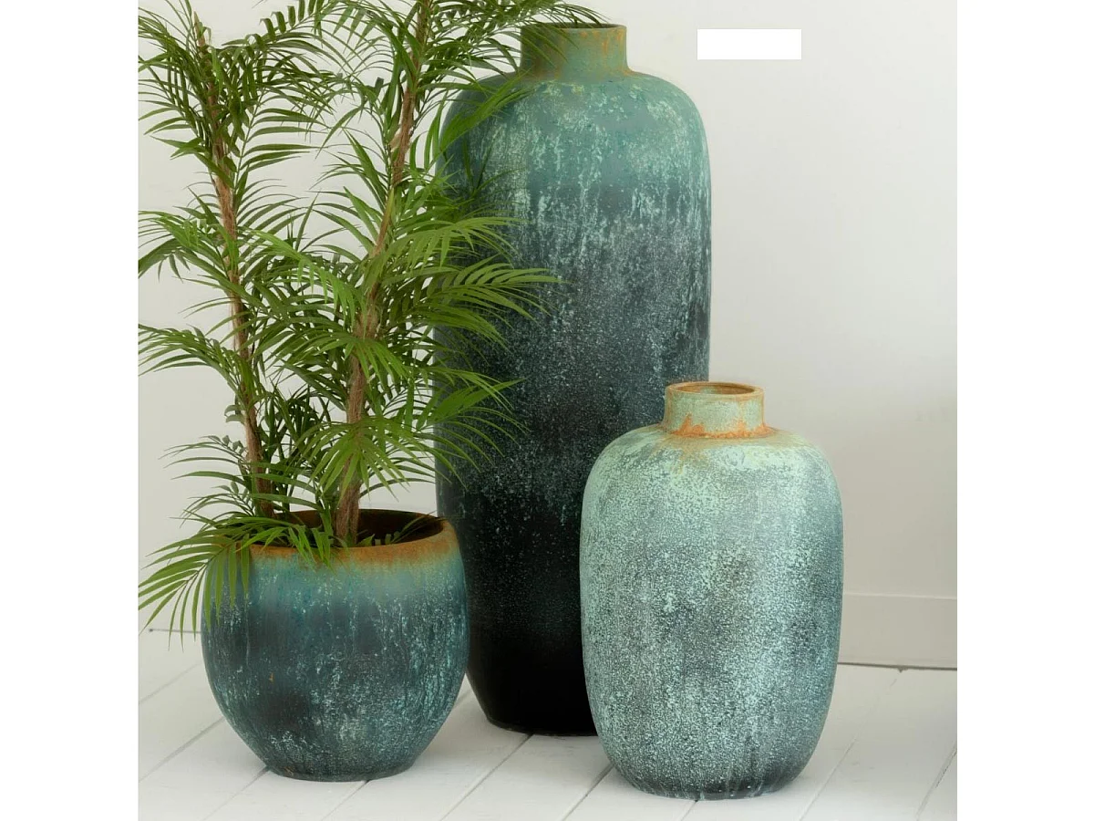 Vase Design en Céramique "Vintage" 93cm Bleu