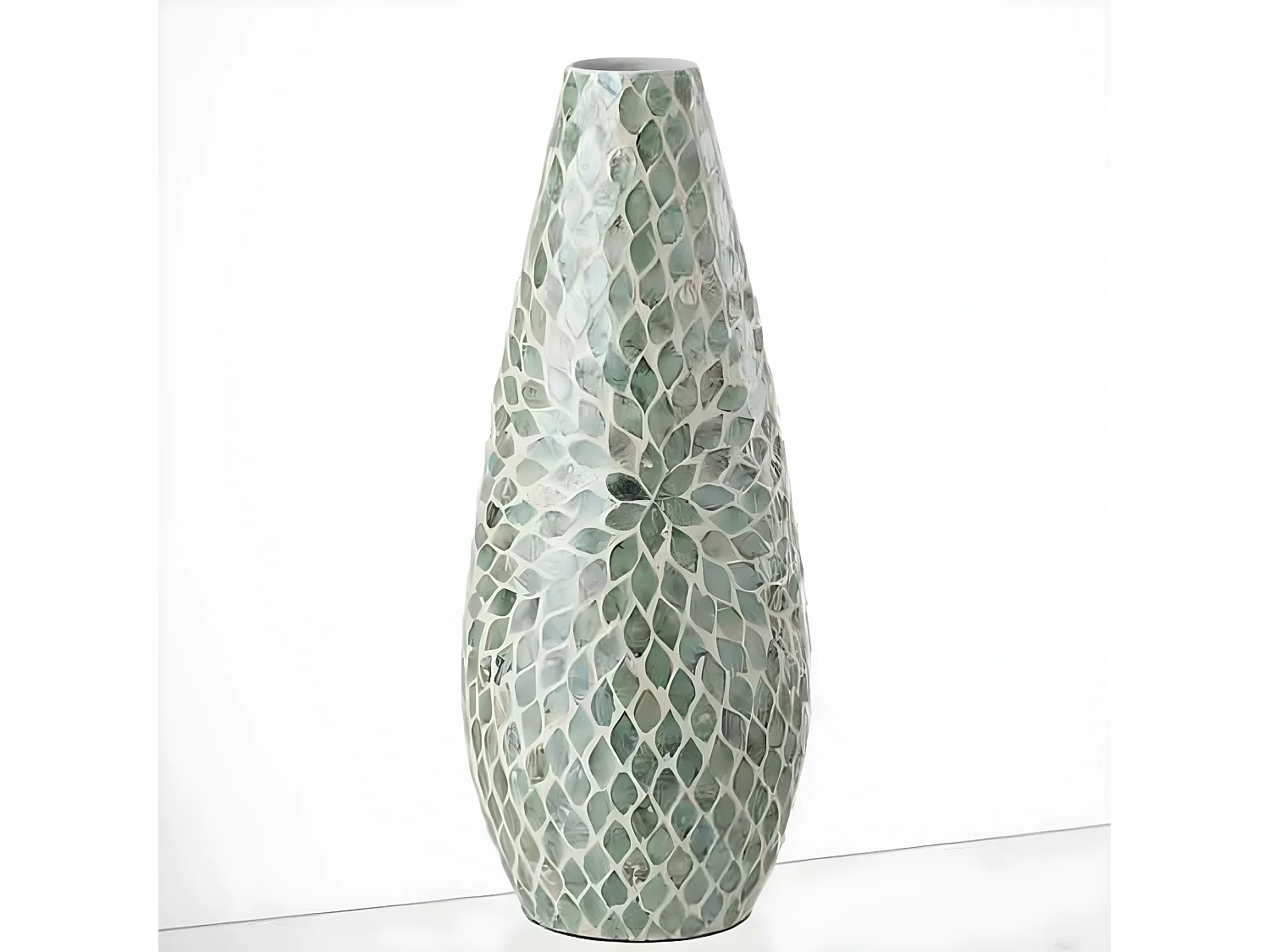 Vase Imprimé Design "Delta" 46cm Bleu Clair