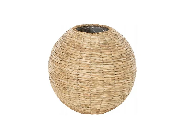 Vase Boule Design en Paille "Yumi" 35cm Naturel