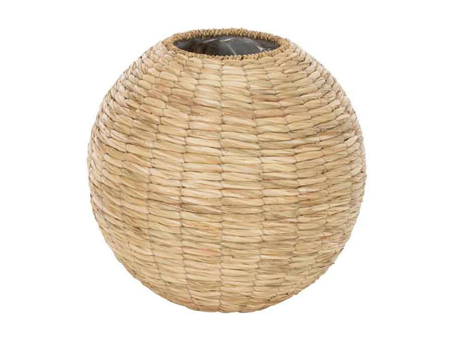 Vaso a sfera in legno naturale 35x35x32 cm