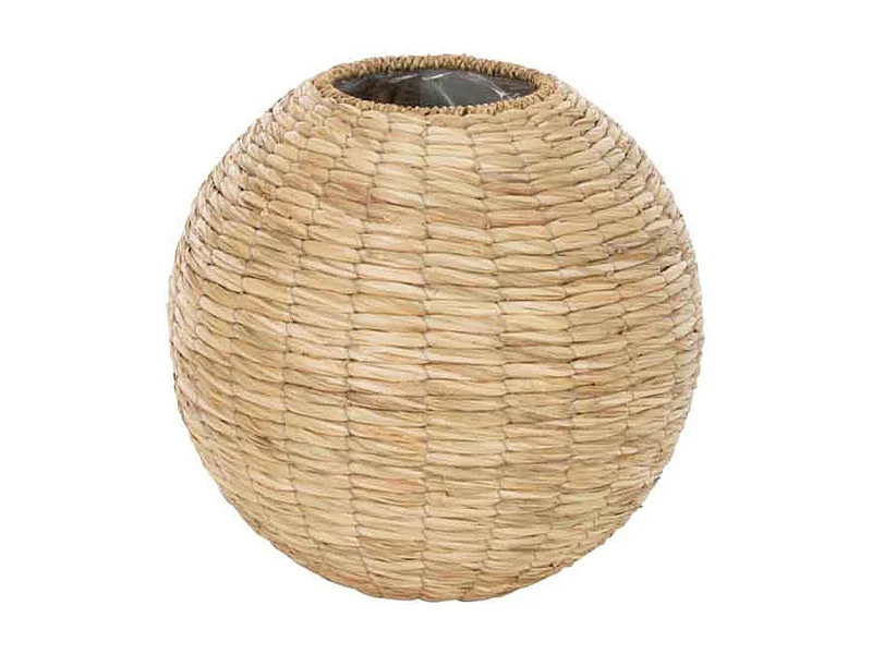 Vaso a sfera in legno naturale 35x35x32 cm