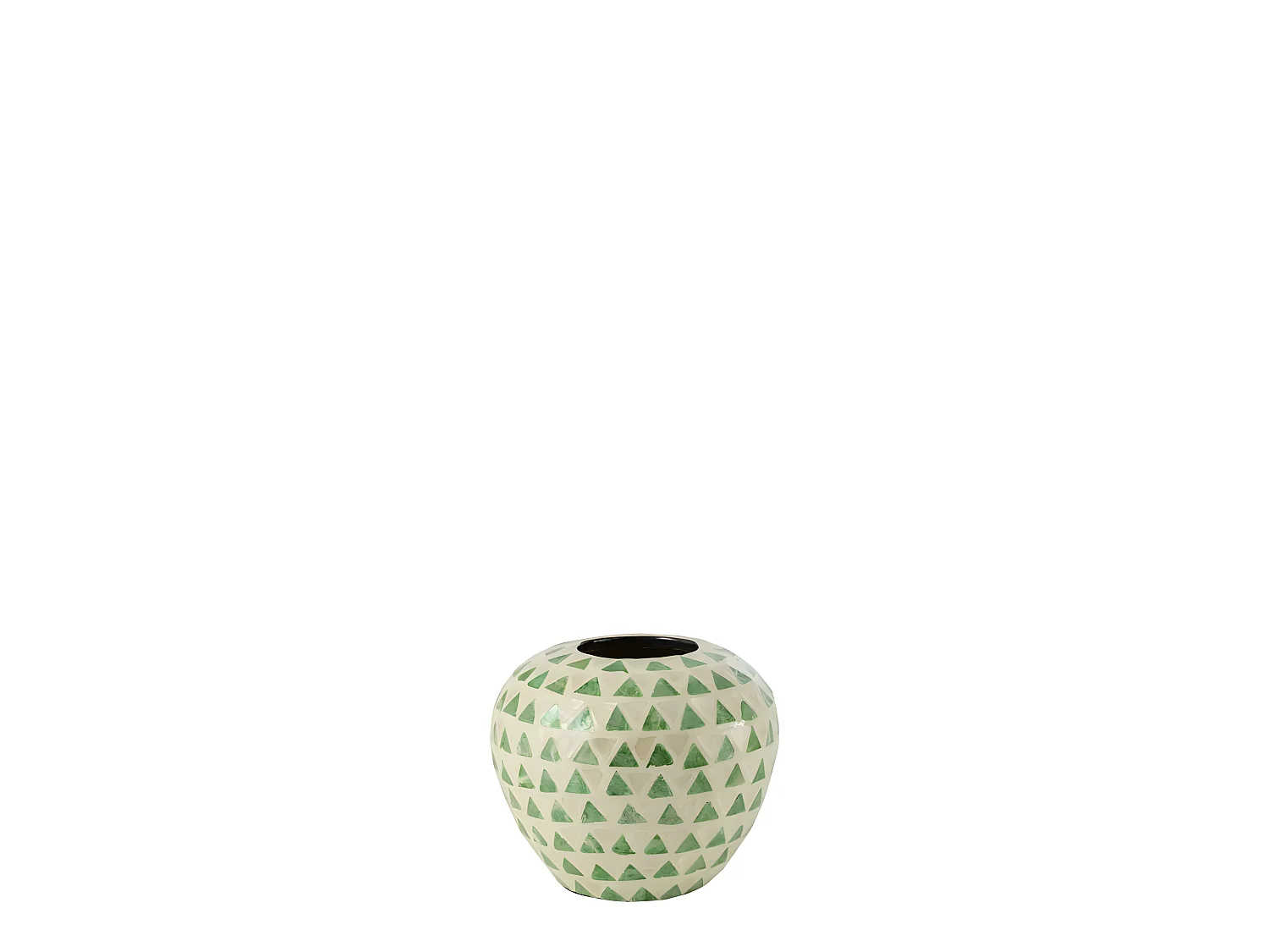 Vase Boule Motif Mosaïque "Nuye" 26cm Vert