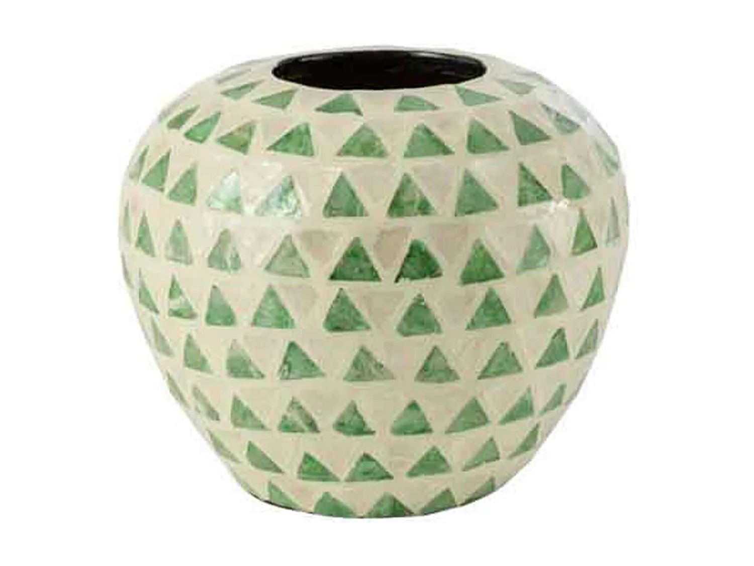 Vaso a sfera in legno verde 26x26x22 cm