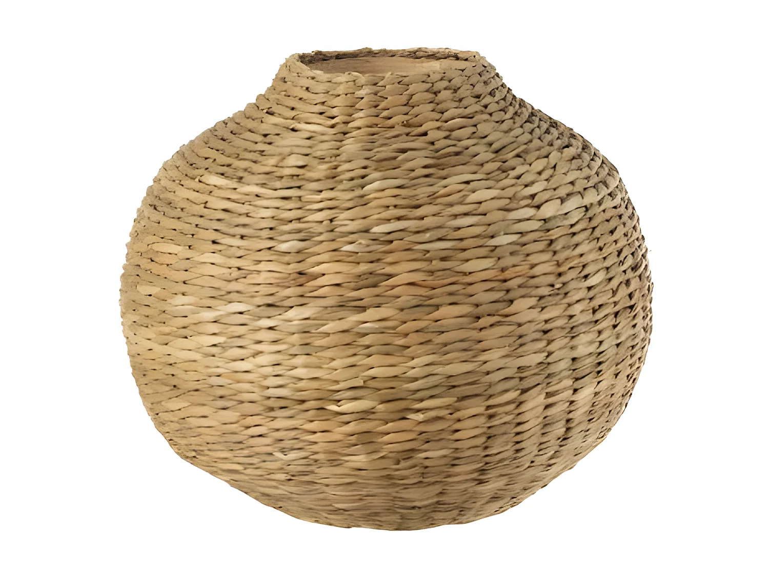 Vaso basso decorativo in legno naturale 25.5x25.5x23 cm