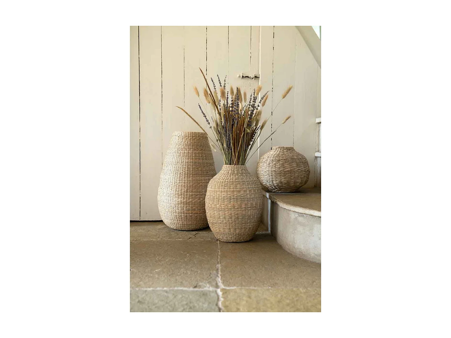 Vaso basso decorativo in legno naturale 25.5x25.5x23 cm