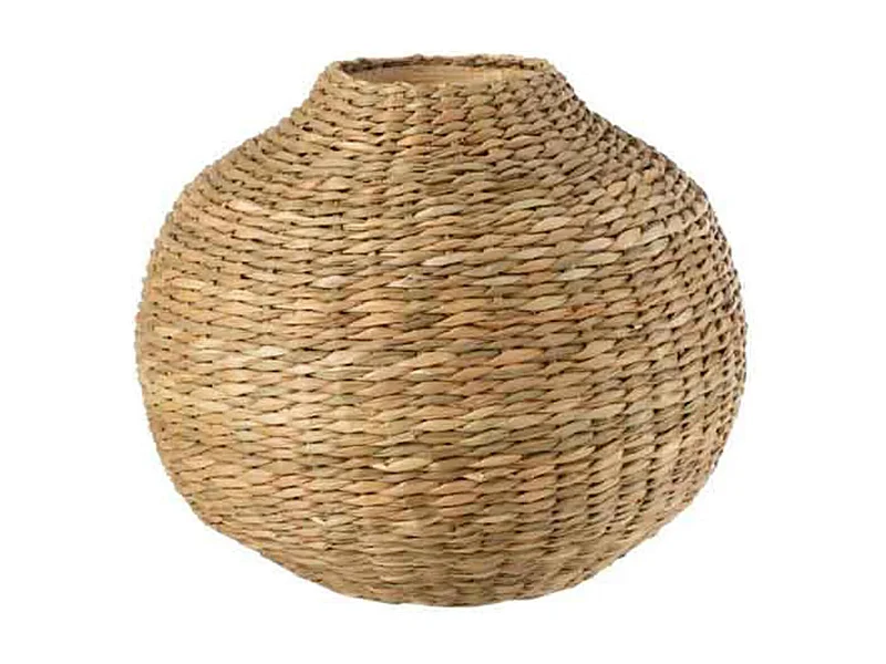 Vaso basso decorativo in legno naturale 25.5x25.5x23 cm