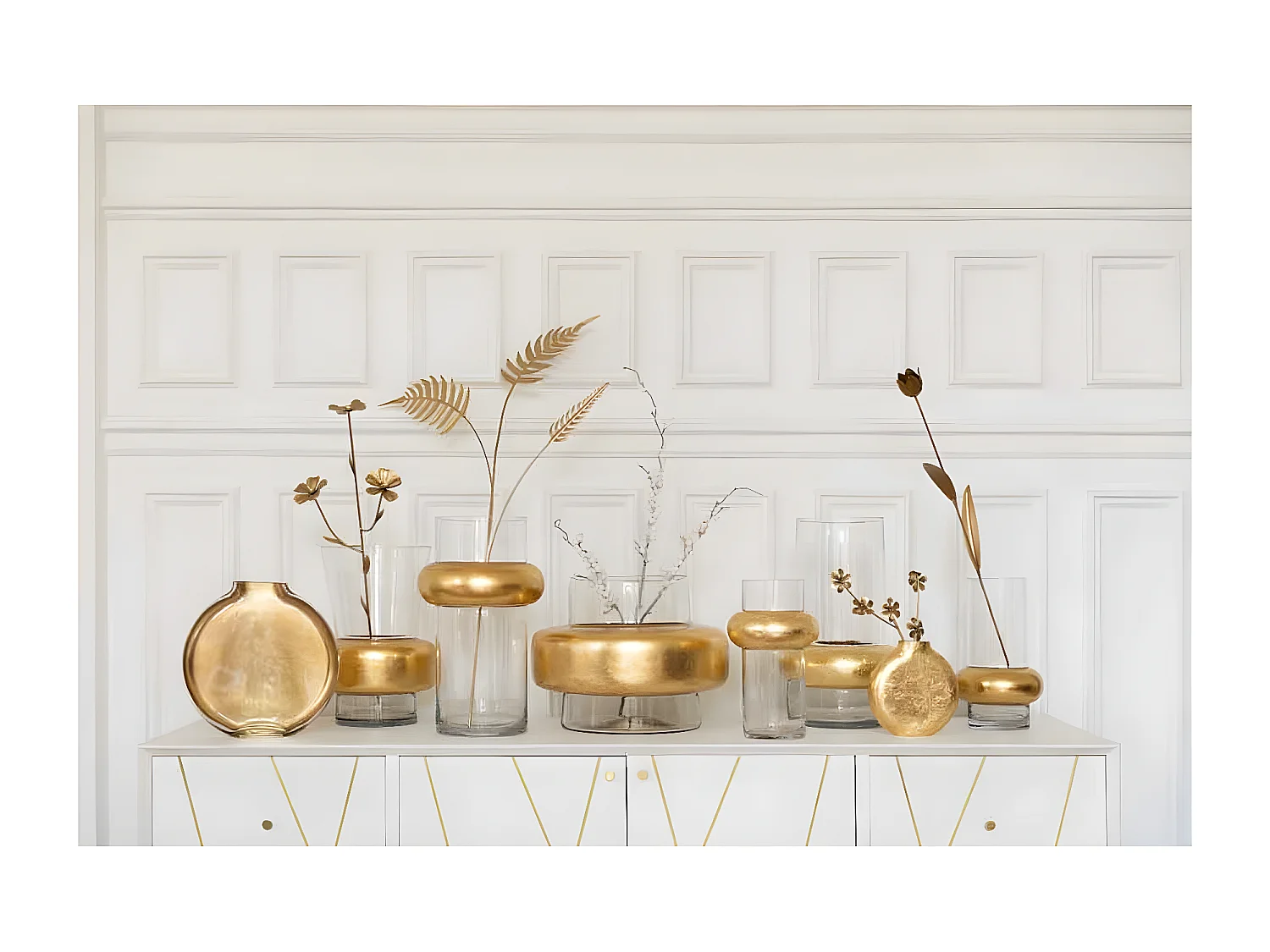 Vase Déco "Bague Cylindrique" 25cm Transparent