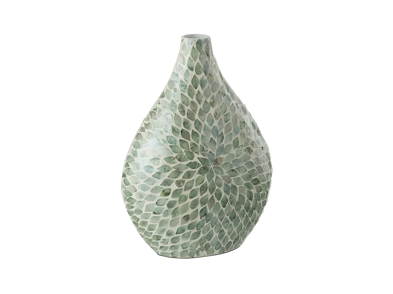 Vase Imprimé Design "Delta" 42cm Bleu Clair