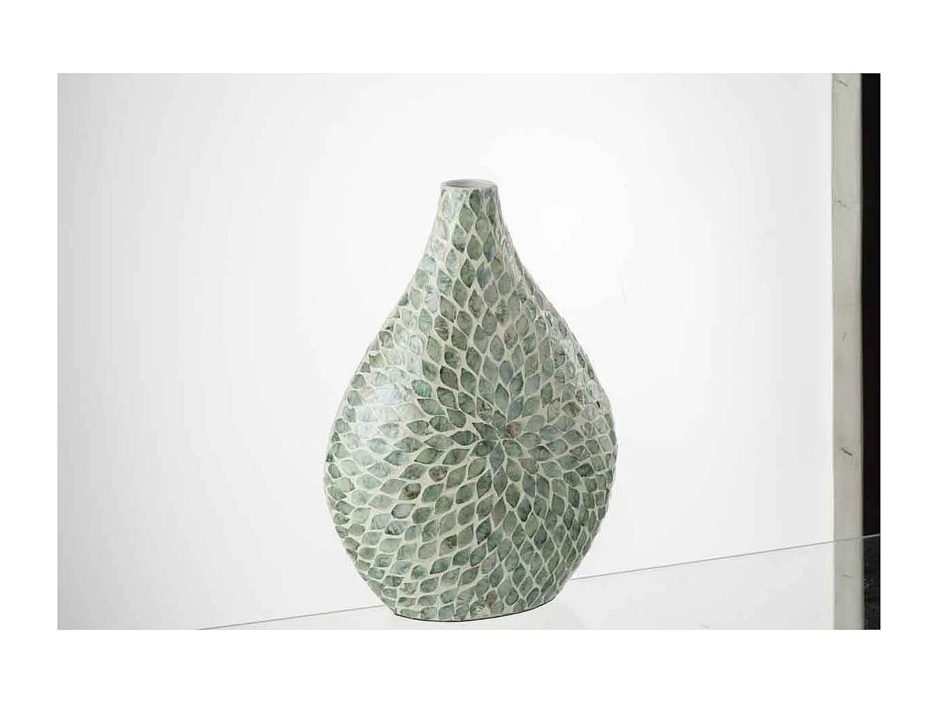 Vaso in legno azzurro 28x16,5x42 cm