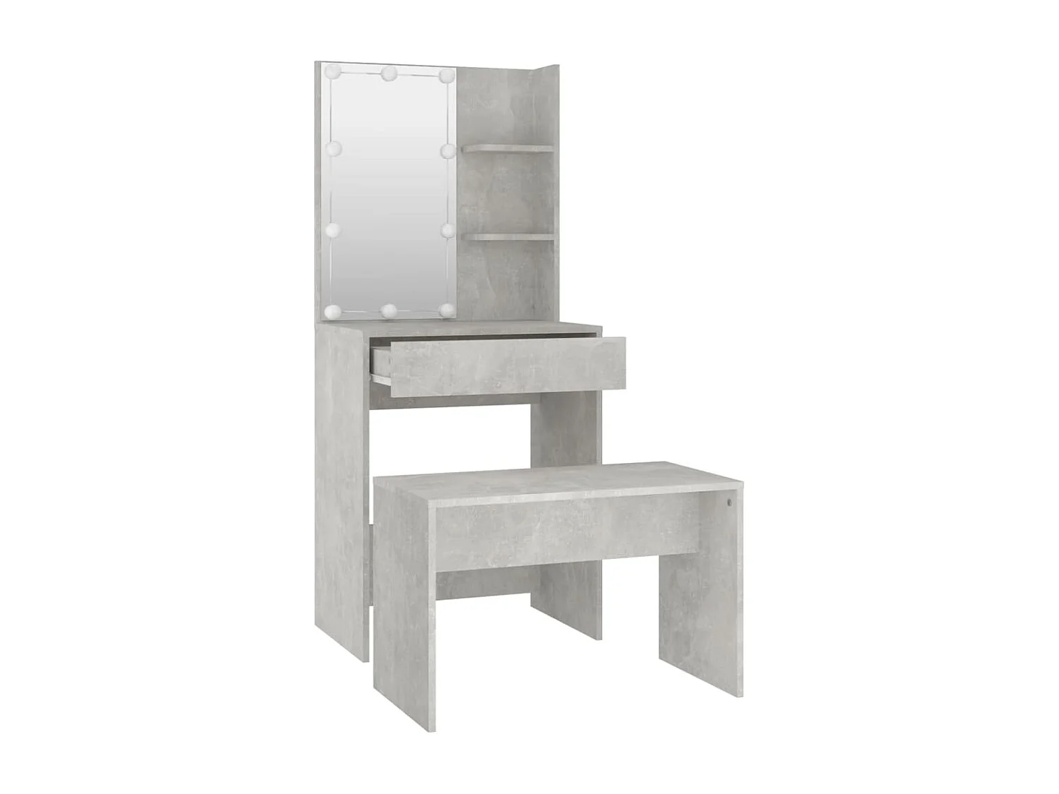 Coiffeuse table de maquillage bois marron 60 x 40 x 140 cm 02_0006407