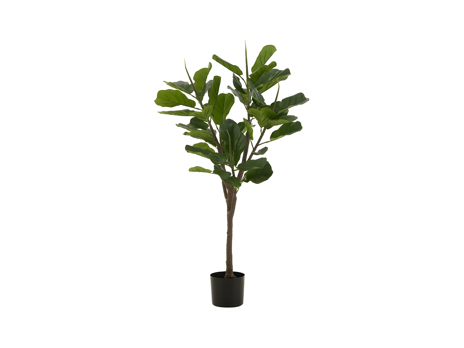 Plante Artificielle en Pot "Ficus" 129cm Vert & Noir