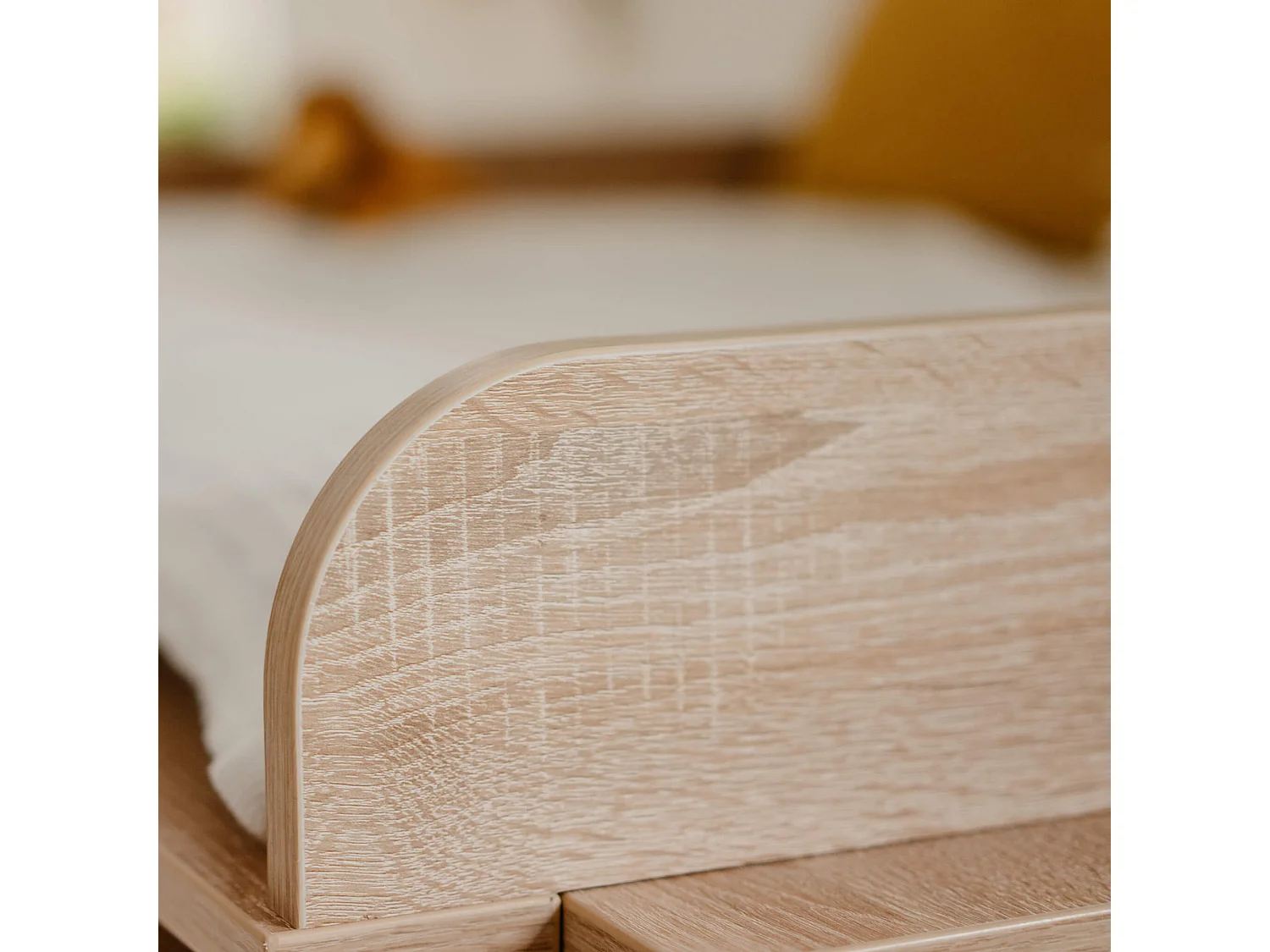 Commode à langer bébé 2 tiroirs en bois naturel effet cannage - CO7085