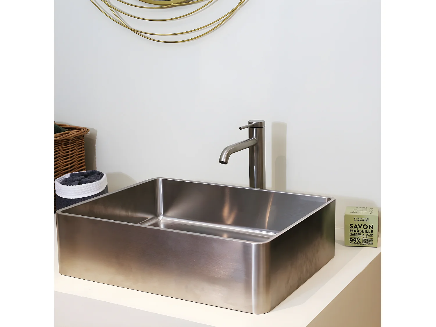 Rubinetto alto per lavabo Lollipop acciaio spazzolato Essebagno