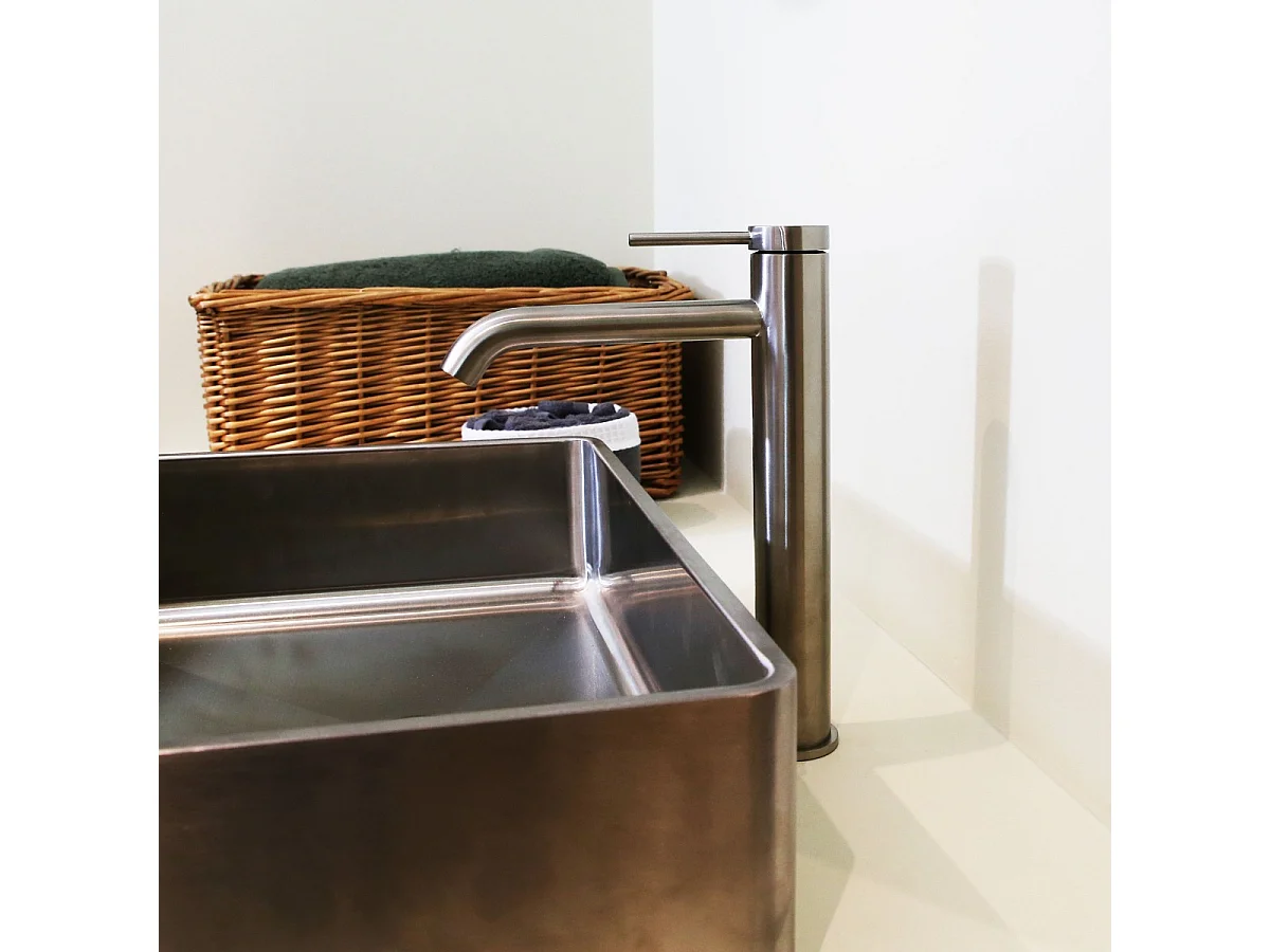 Lollipop bateria umywalkowa wysoki wykonanie ze stali nierdzewnej