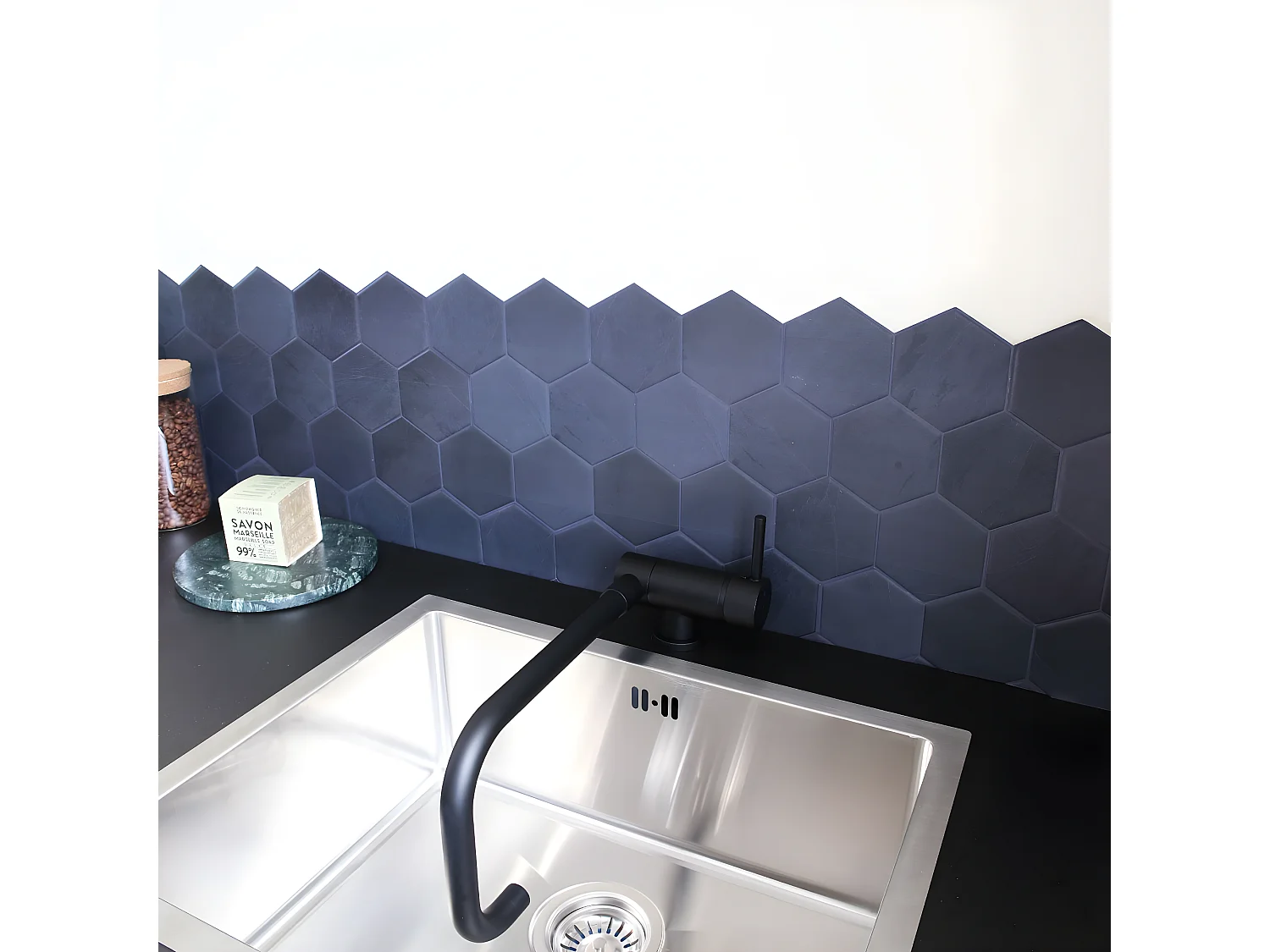 New Oslo mitigeur évier noir rabattable - Essebagno