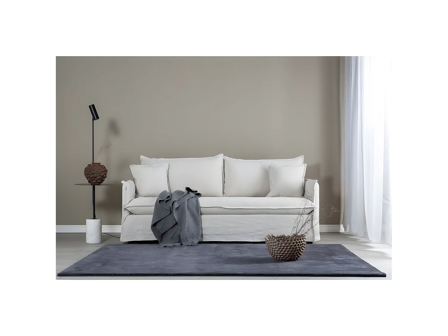 Tapis Déco "Undra" 170x240cm Gris Foncé