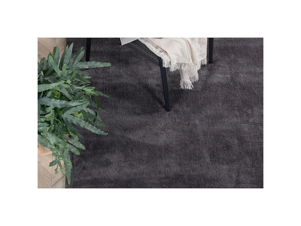 Undra vloerkleed 240x170 cm polyester donkergrijs.