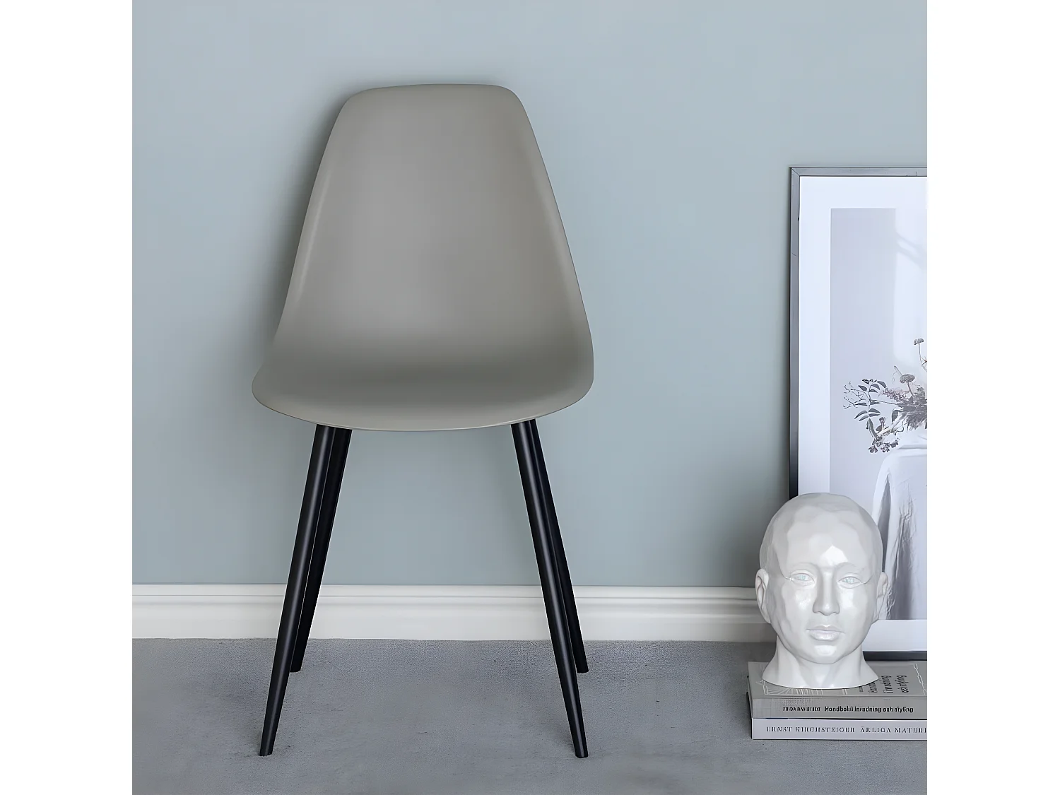 Chaises à manger lot de 2 Polar plastique gris et noir