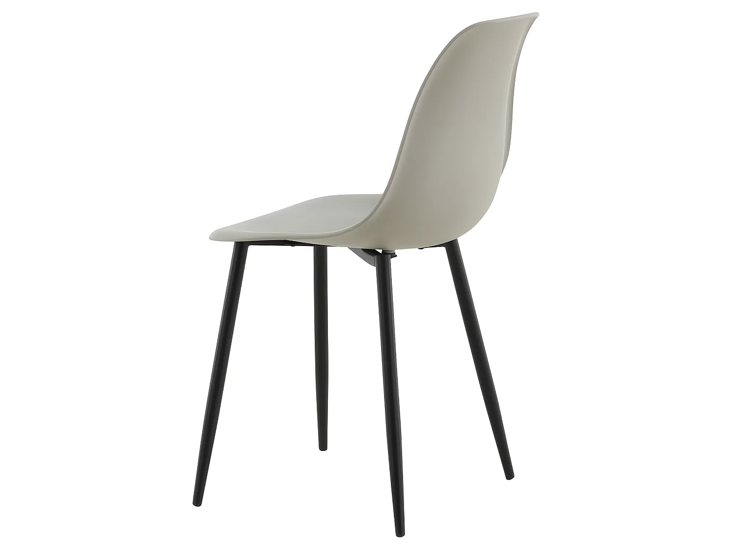 Chaises à manger lot de 2 Polar plastique gris et noir