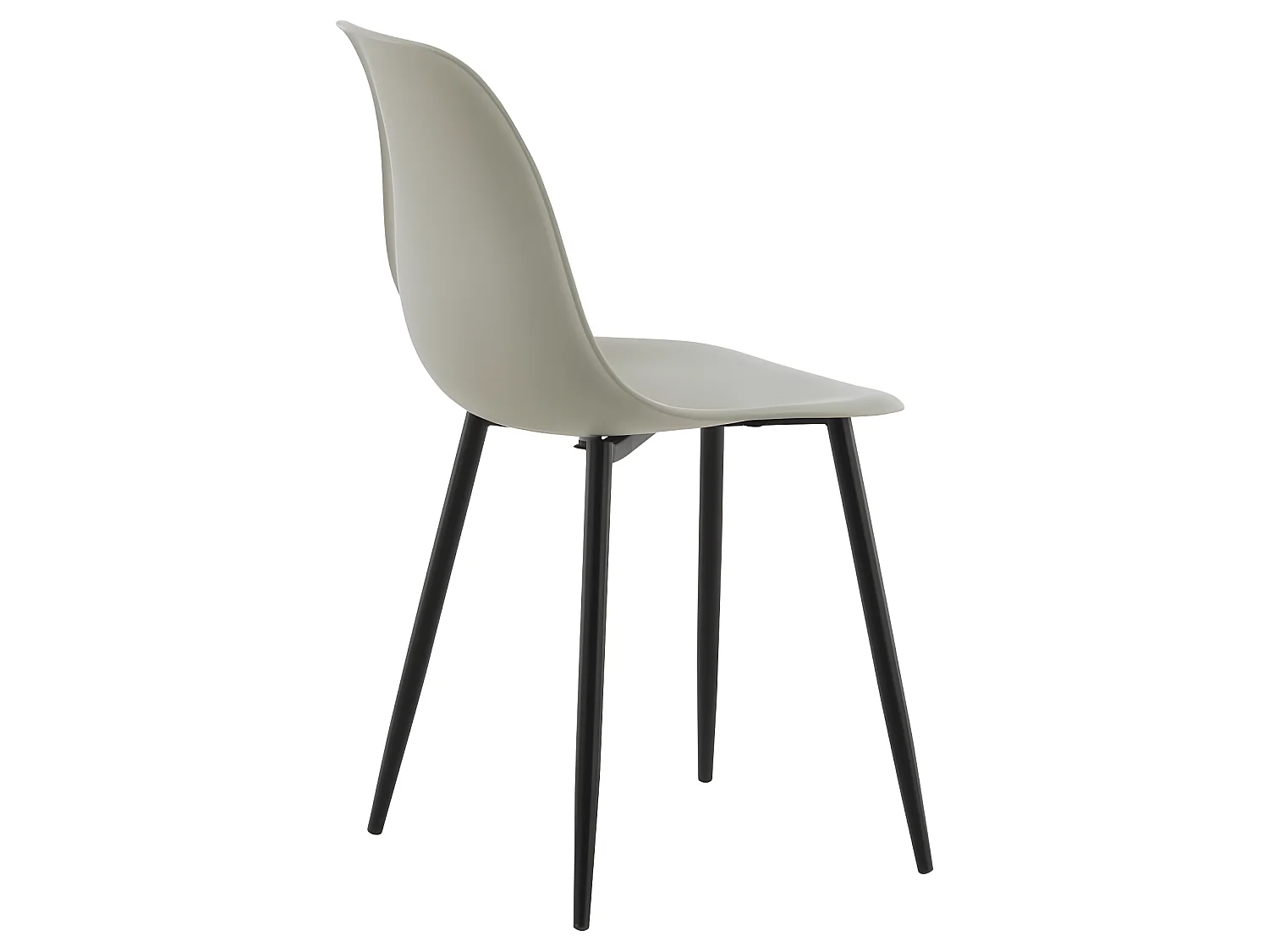 Chaises à manger lot de 2 Polar plastique gris et noir