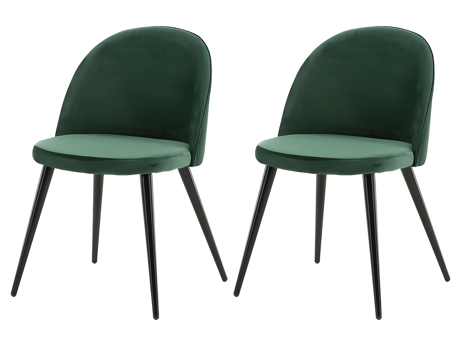 Velvet eetkamerstoel velours groen, zwart.