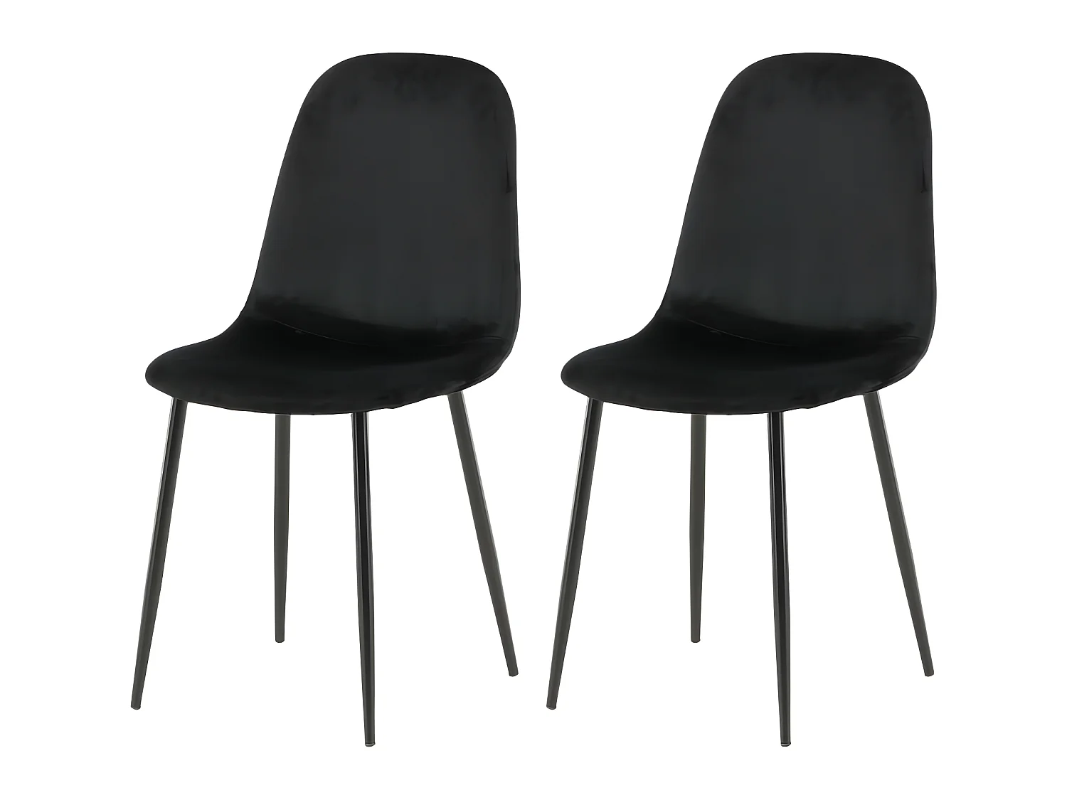 Silla de comedor Polar terciopelo negro.