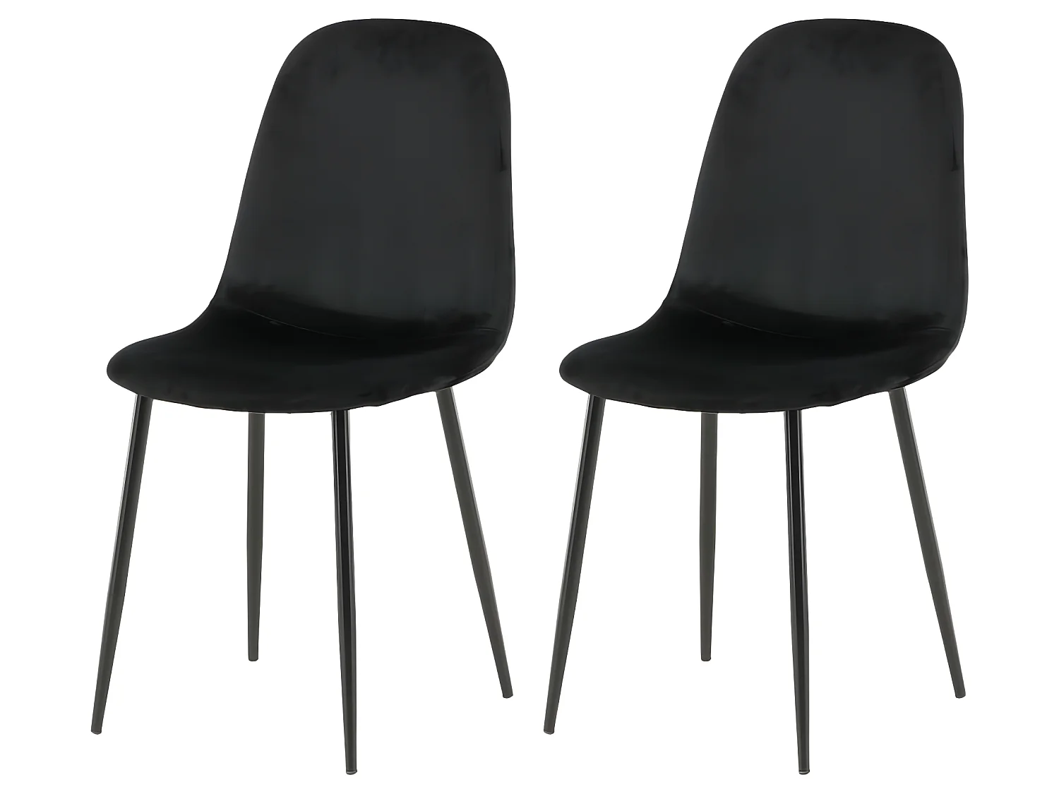 Chaises à manger lot de 2 Polar velours noir
