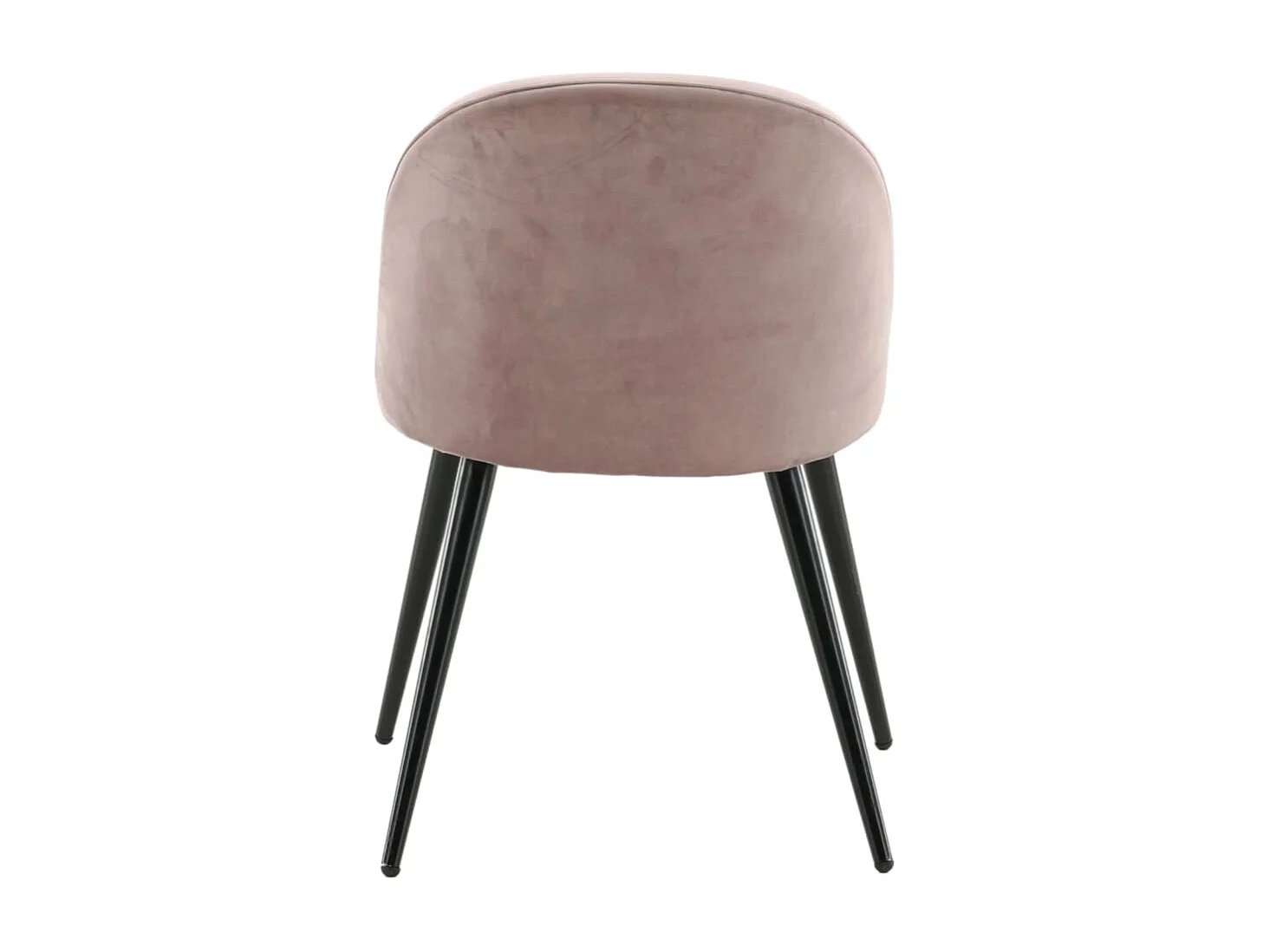 Juego de 2 sillas de comedor de terciopelo negro y rosa polvoriento con patas de metal recubiertas de polvo