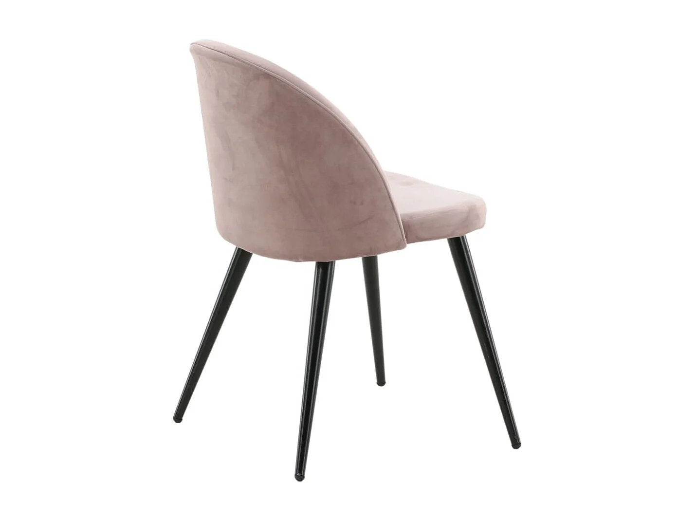 Juego de 2 sillas de comedor de terciopelo negro y rosa polvoriento con patas de metal recubiertas de polvo