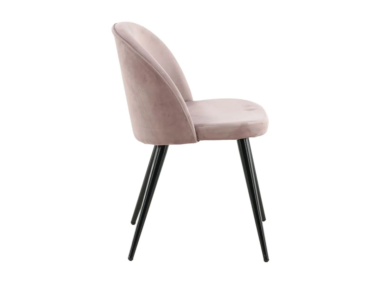 Chaises à manger lot de 2 Velvet noir et rose poussiéreux