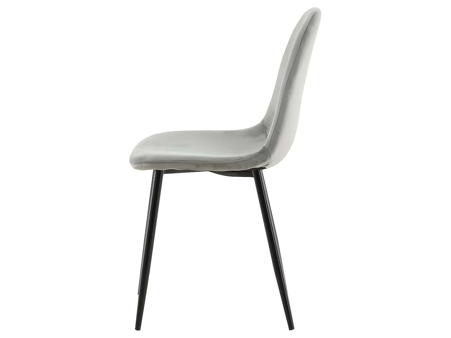 Chaises à manger lot de 2 Polar velours gris et noir