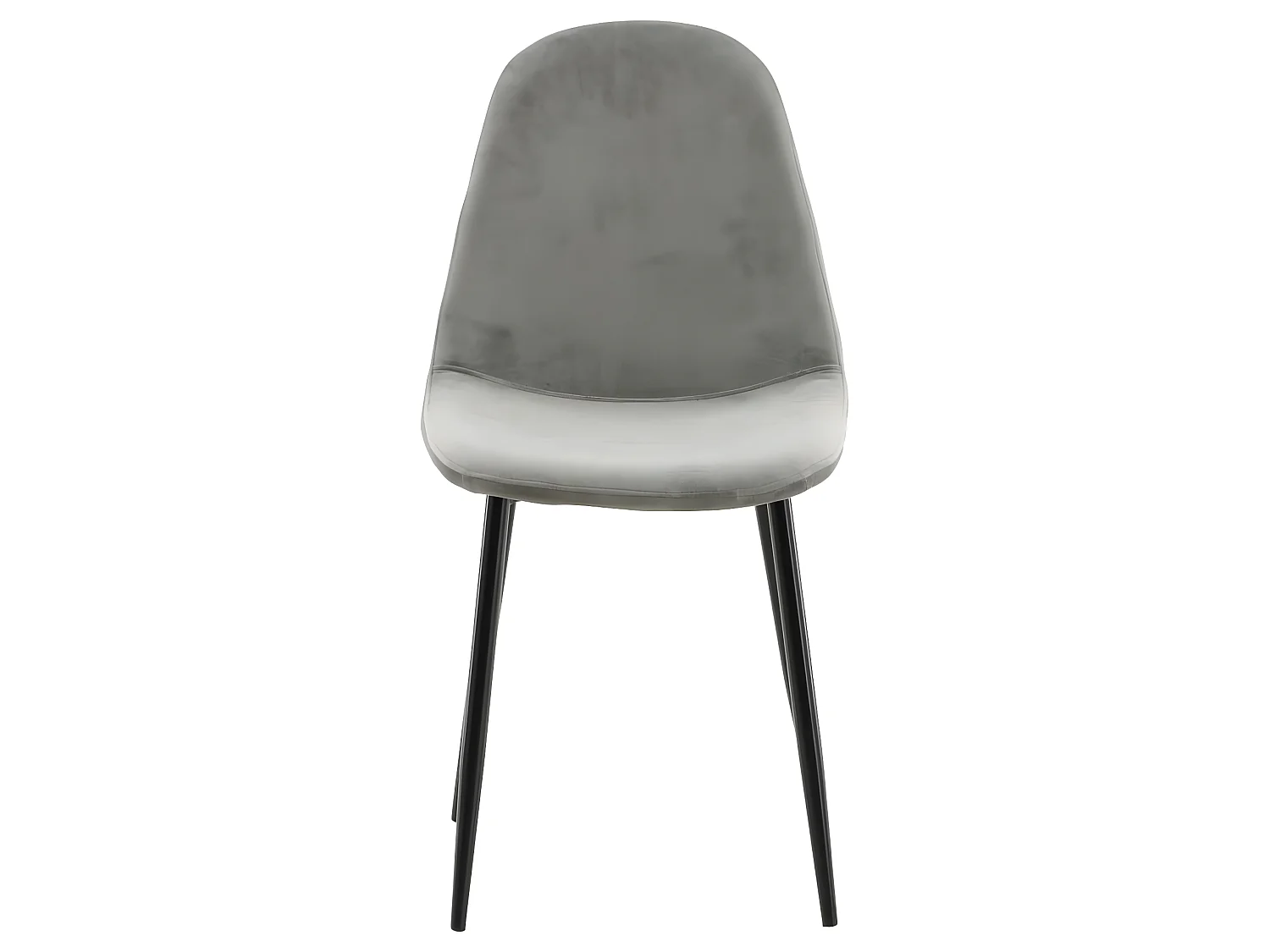 Chaises à manger lot de 2 Polar velours gris et noir