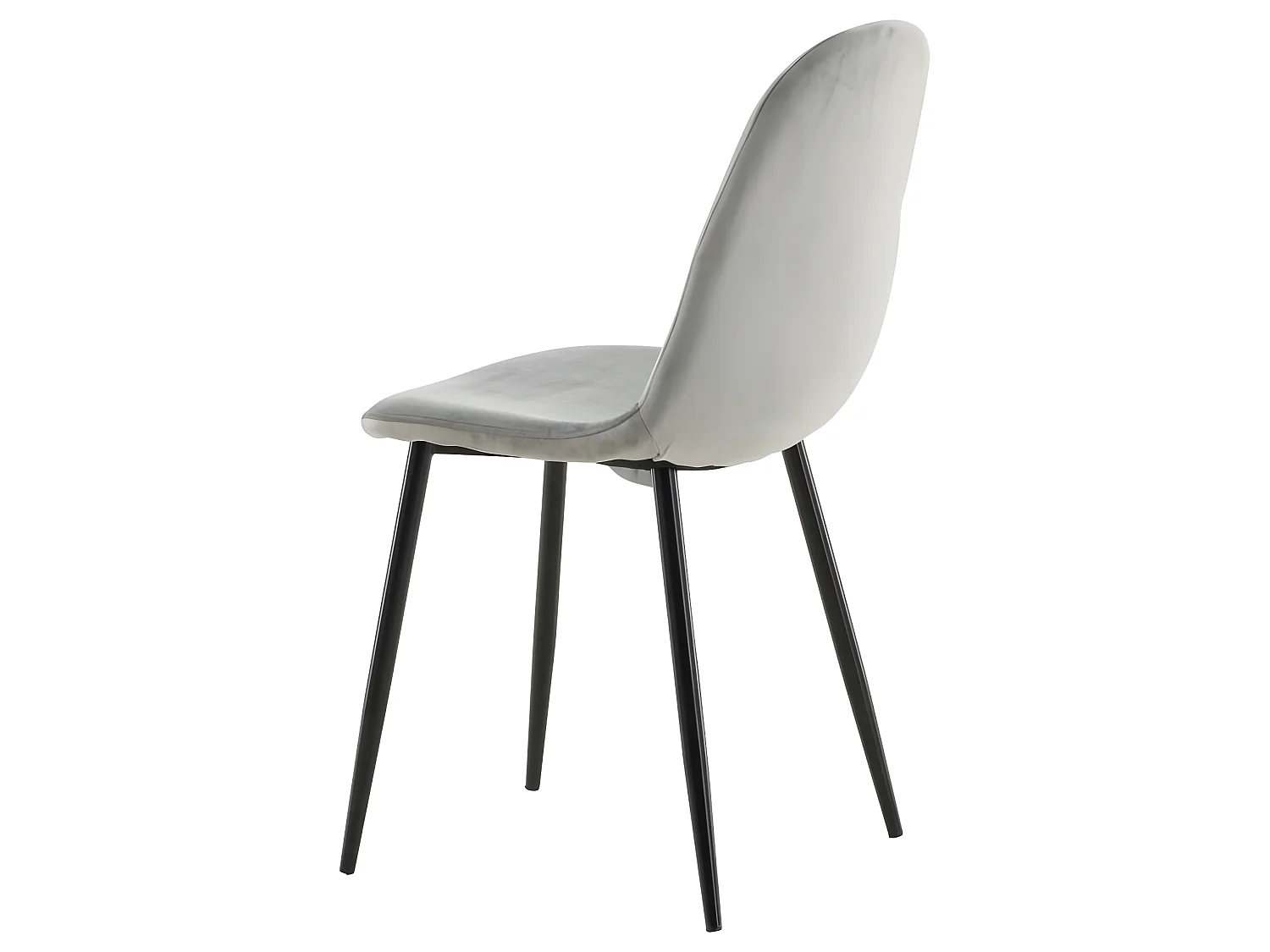 Chaises à manger lot de 2 Polar velours gris et noir