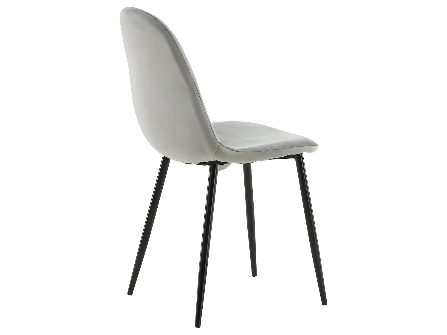 Chaises à manger lot de 2 Polar velours gris et noir