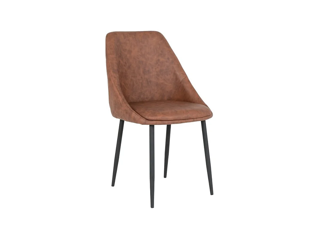 Chaise De Salle À Manger Porto En Pu Marron Effet Vintage