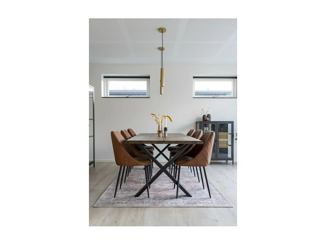 Chaise De Salle À Manger Porto En Pu Marron Effet Vintage