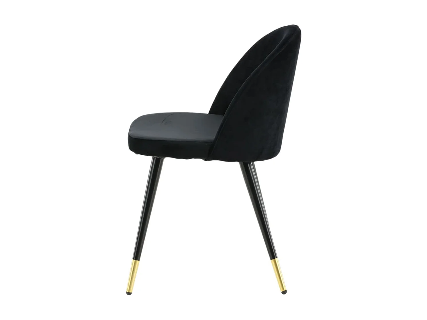 Velvet eetkamerstoel velours zwart, messing decor.