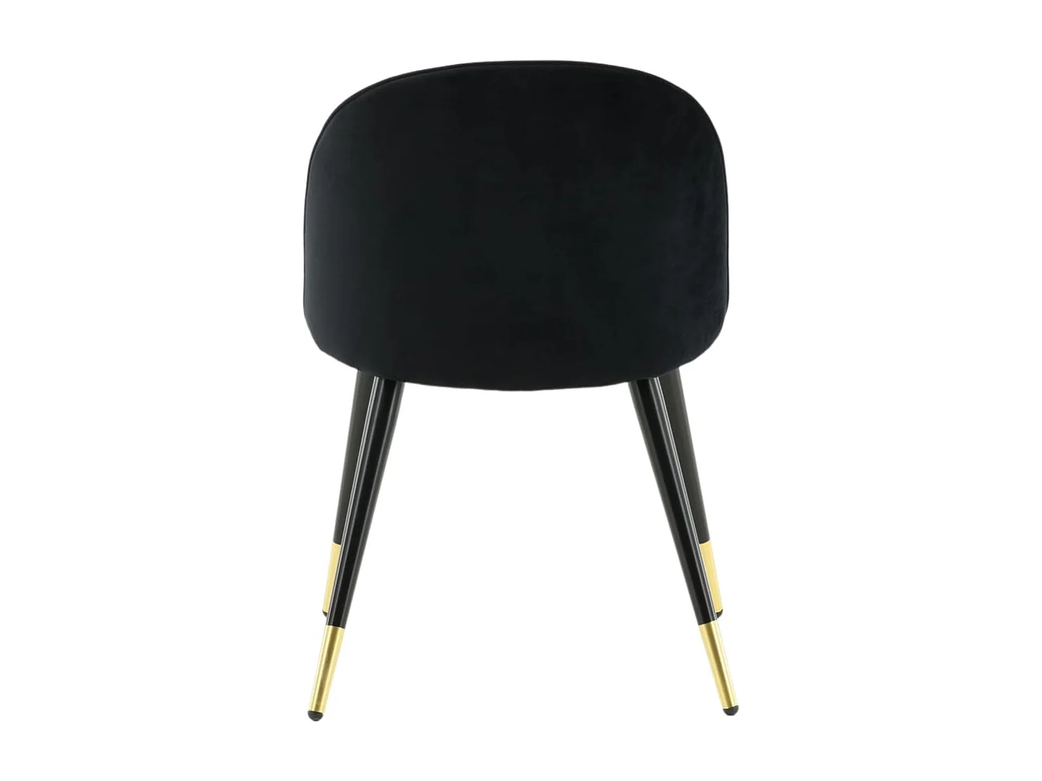 Velvet eetkamerstoel velours zwart, messing decor.