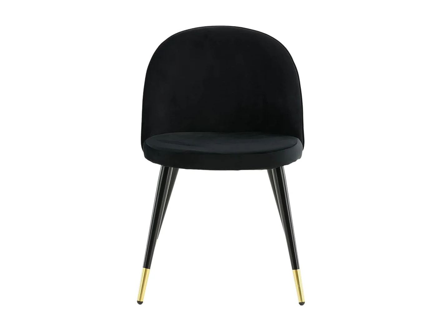 Chaises à manger lot de 2 Velvet velours noir/laiton