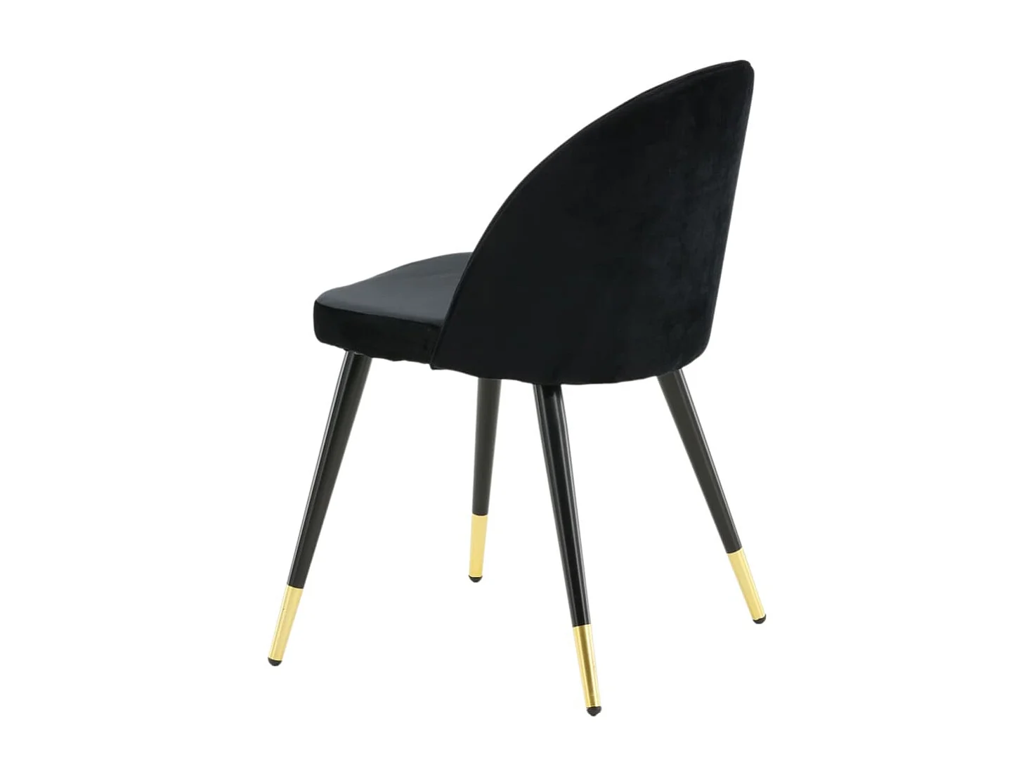 Chaises à manger lot de 2 Velvet velours noir/laiton