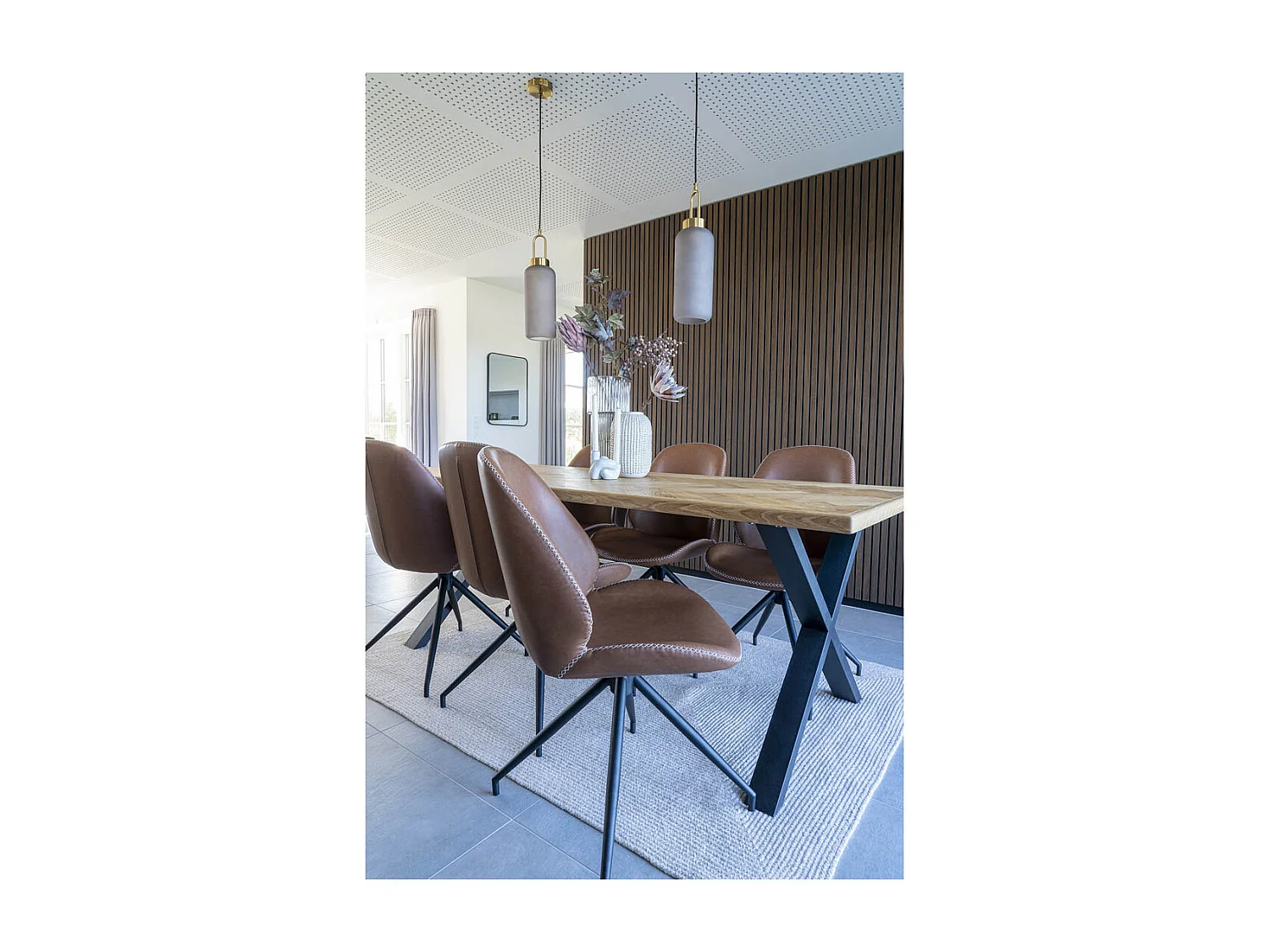 MonteCarlo Esszimmerstuhl Drehfuss PU Kunstleder braun.