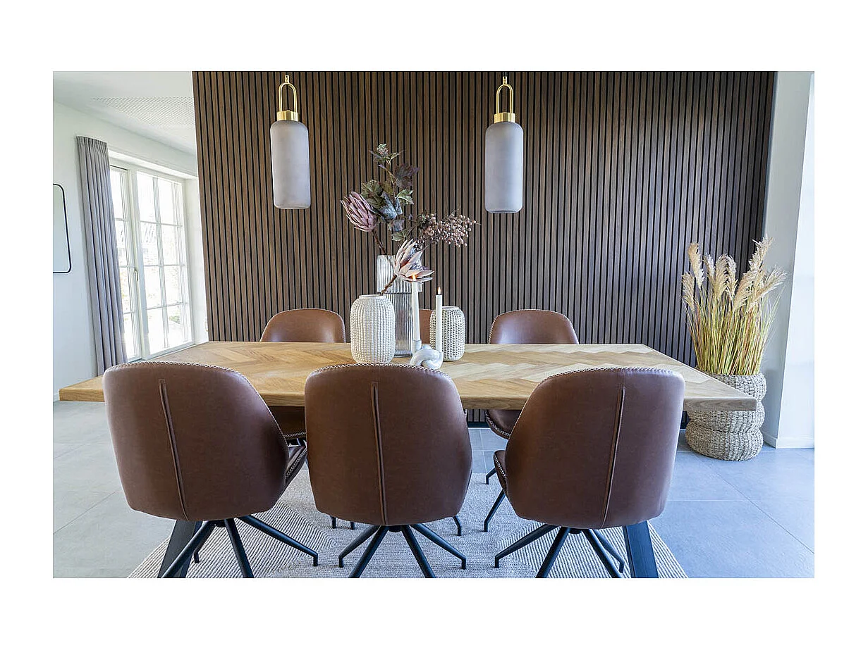 MonteCarlo Esszimmerstuhl Drehfuss PU Kunstleder braun.