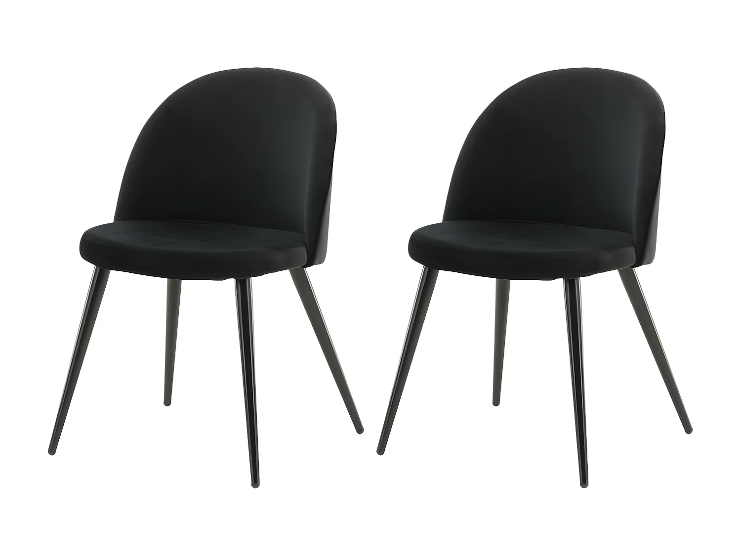 Chaises à manger lot de 2 Velvet velours noir