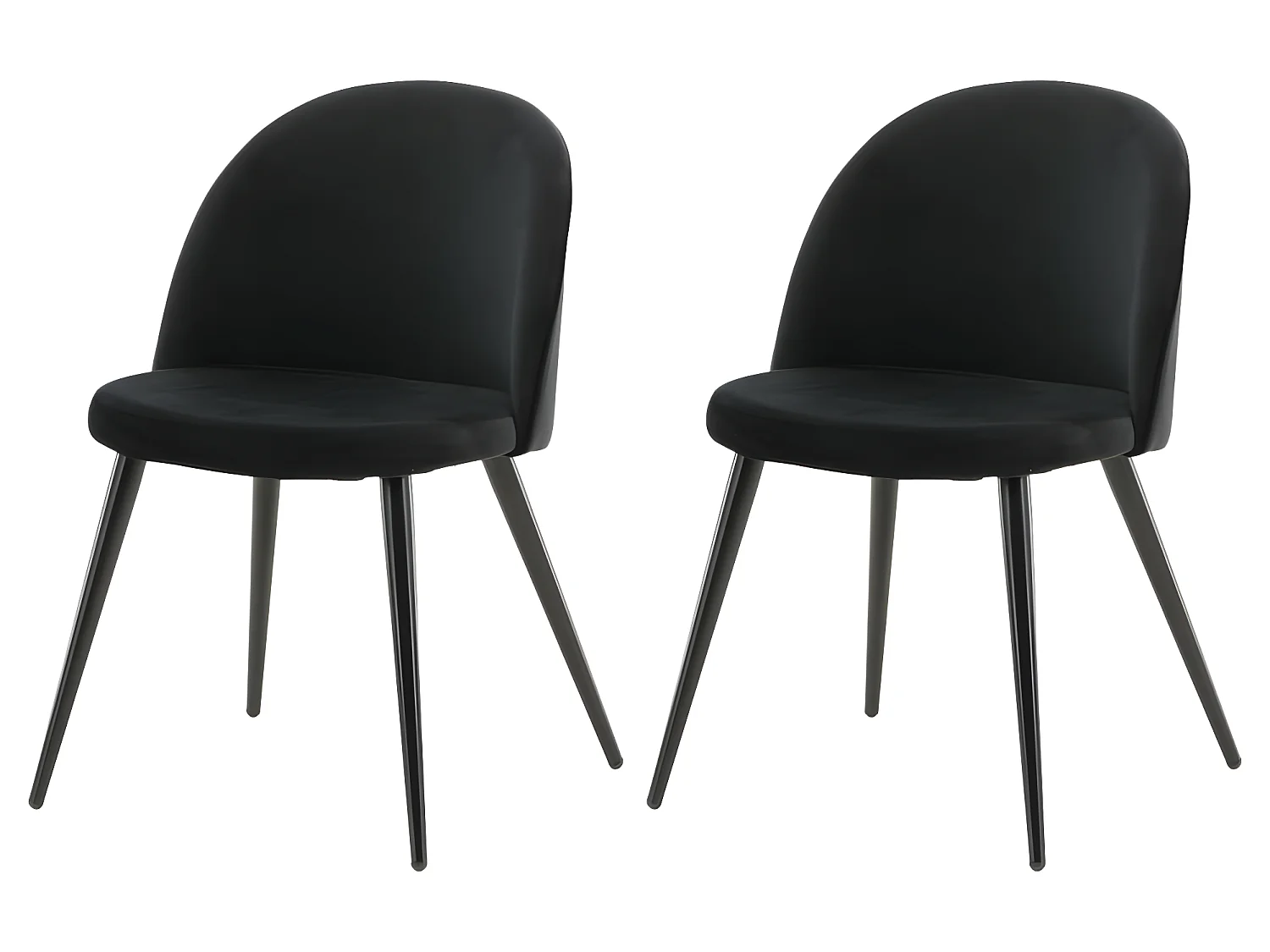 Chaises à manger lot de 2 Velvet velours noir