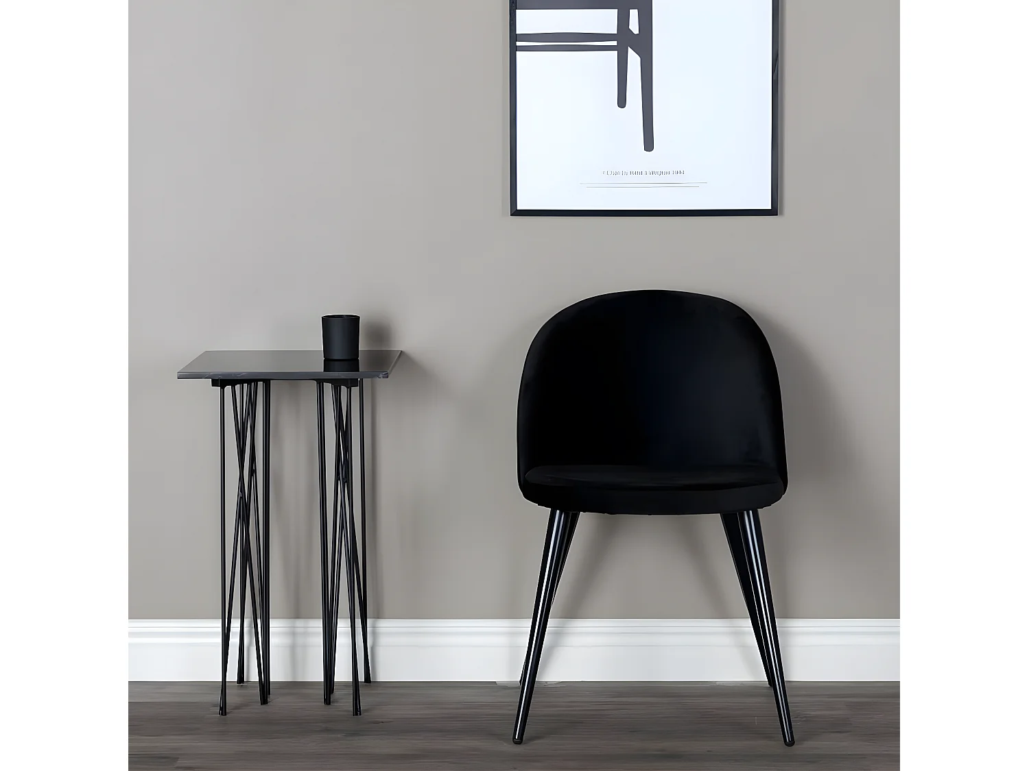 Chaises à manger lot de 2 Velvet velours noir