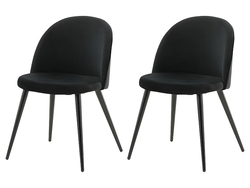 Velvet Esszimmerstuhl Velour schwarz.