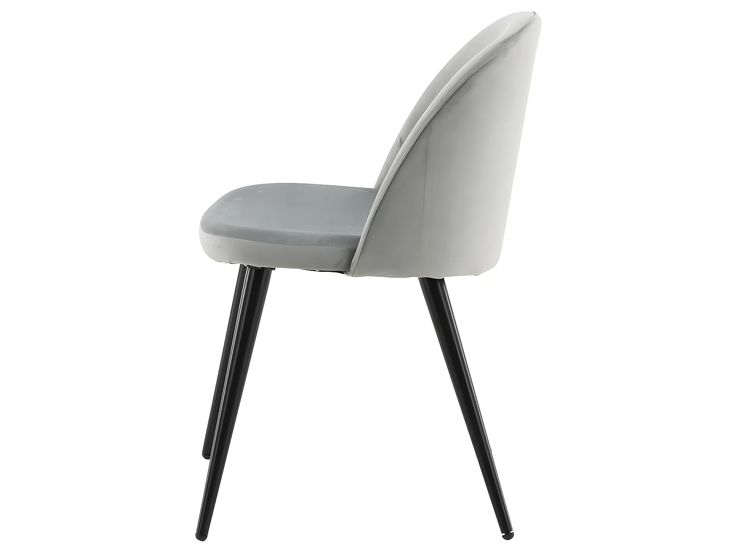 Chaises à manger lot de 2 Velvet velours noir/gris