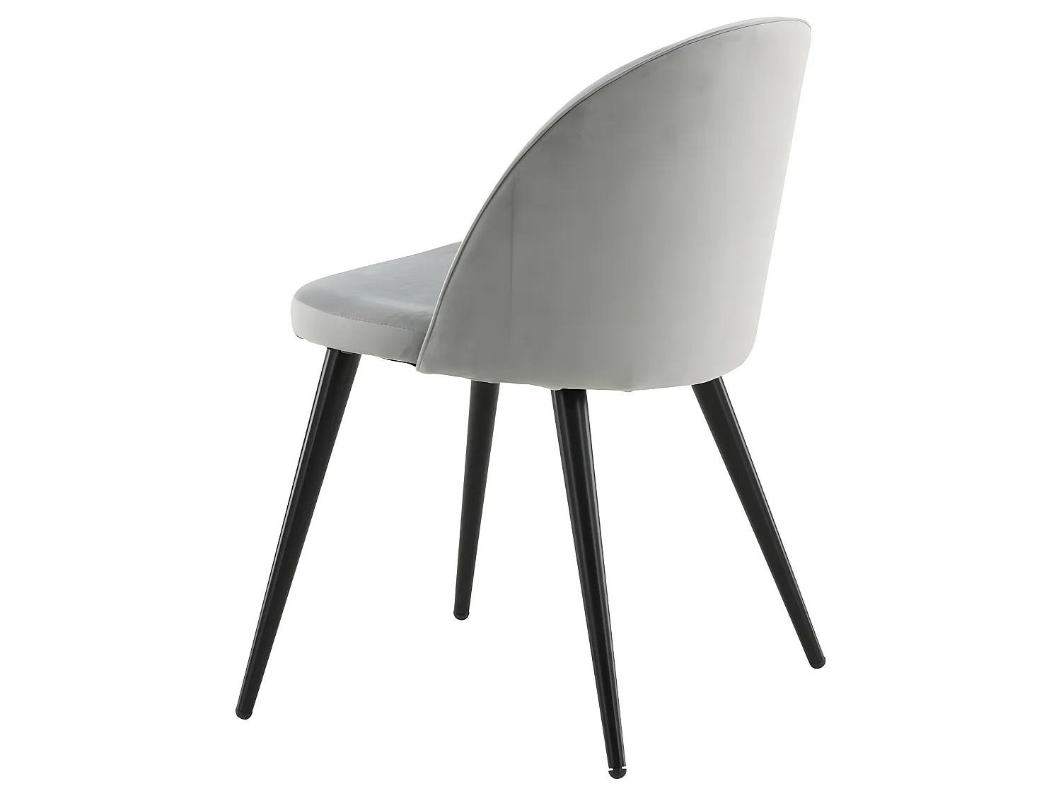 Chaises à manger lot de 2 Velvet velours noir/gris