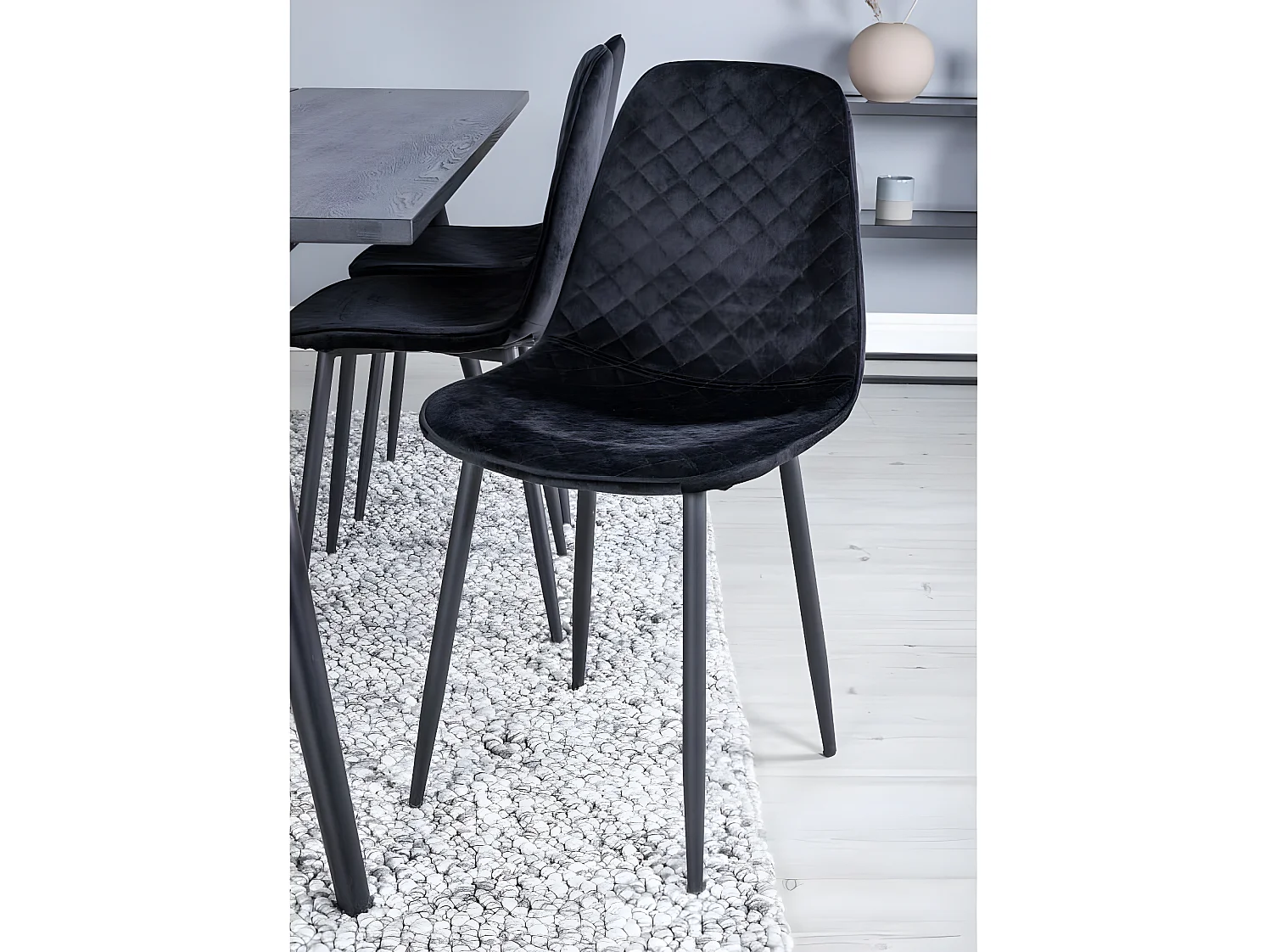 Venture Home Sedie da Pranzo 2 pz Polar in Velluto con Cuciture Nere